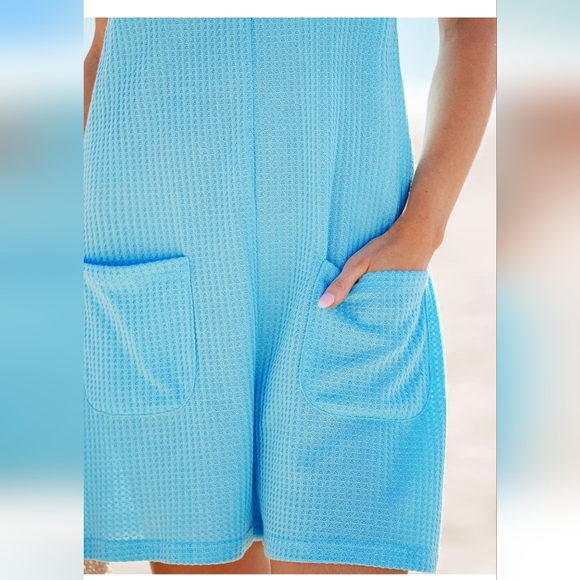 NWT = Cupshe Blue Romper - Size Medium - Picture 2 of 6